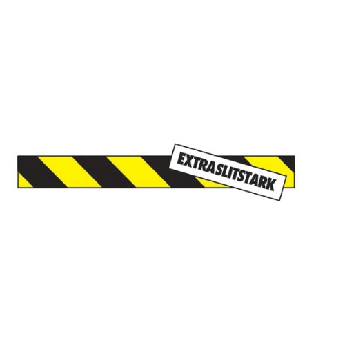 Varningstejp gul/svart extra slitstark