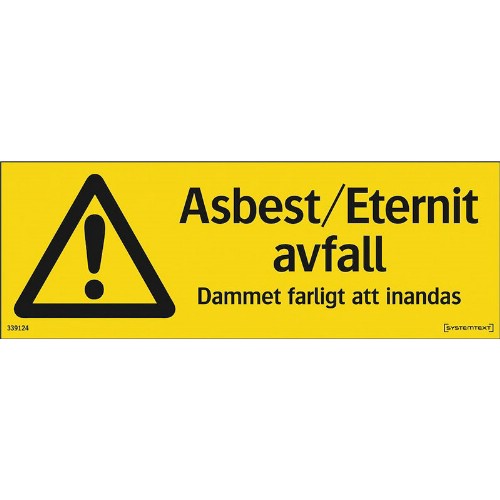 Skylt asbest/eternit avfall