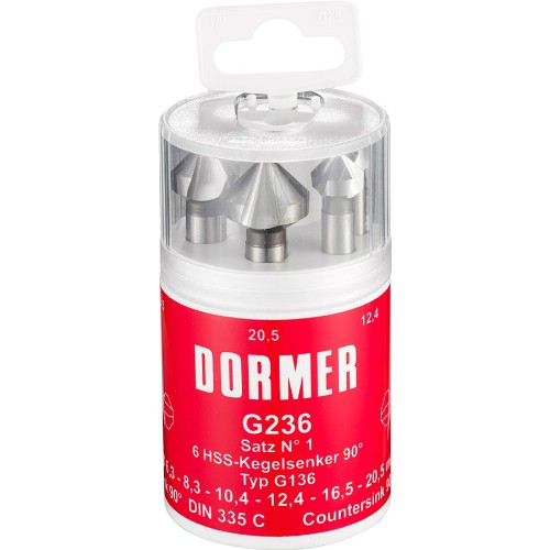 Försänkarsats DORMER<br />G236 HSS 90° 3-skär
